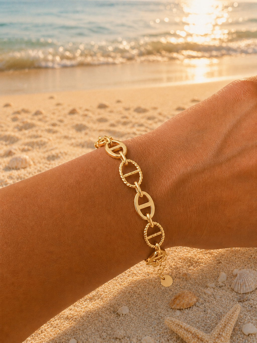 Bracelet Marina - Chaîne Marine en acier inoxydable Doré