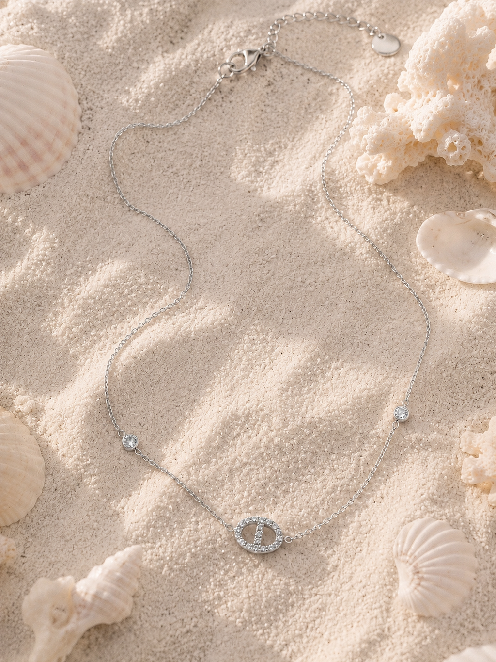 Collier Riviera - Acier inoxydable et zircons scintillants argenté