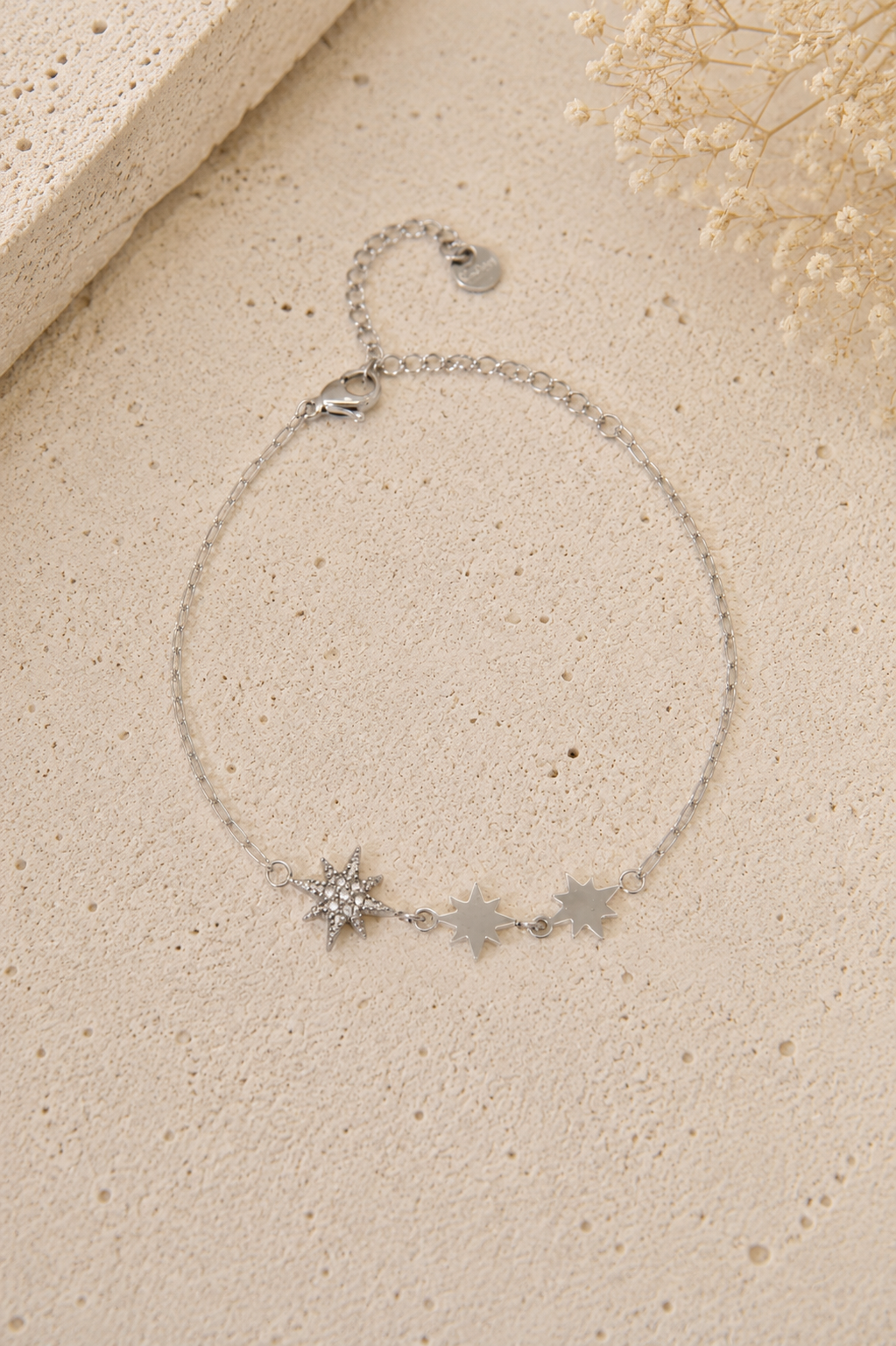 Bracelet Stella - Étoiles en acier inoxydable argenté