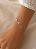 Bracelet Stella - Étoiles en acier inoxydable argenté