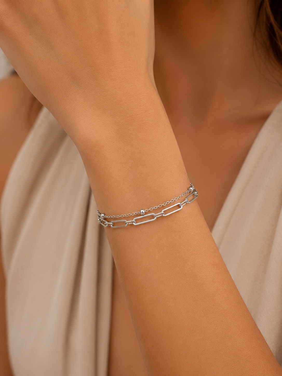 ✨ Bracelet multi-chaînes en acier inoxydable – Style minimaliste • Alyra✨