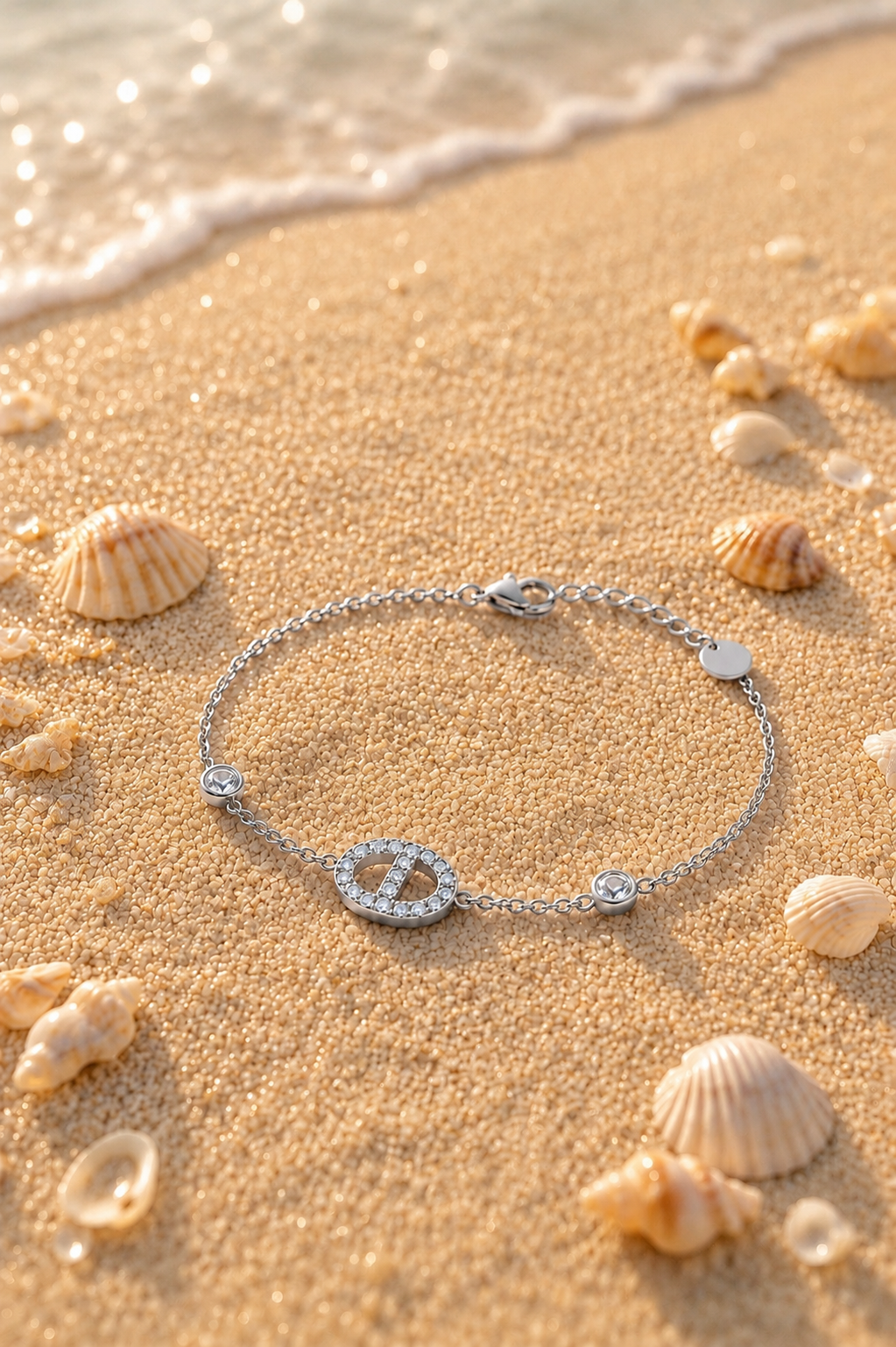 Bracelet Riviera - Acier inoxydable et zircons scintillants argenté