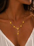✨ Collier fleurs délicates & feuilles Éclat – Élégance naturelle ✨