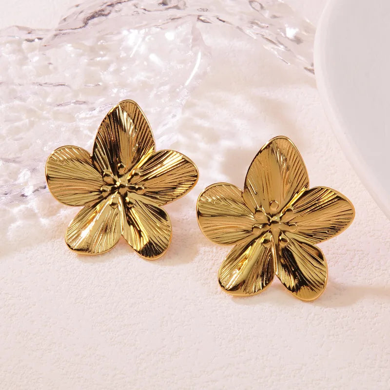 ✨ Boucles d’oreilles fleurs texturées – Éclat solaire ✨