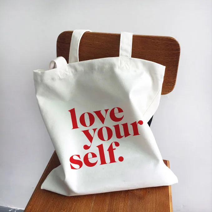 ✨ Tote bag imprimé message inspirant – Style minimaliste & affirmé • Lovya ✨