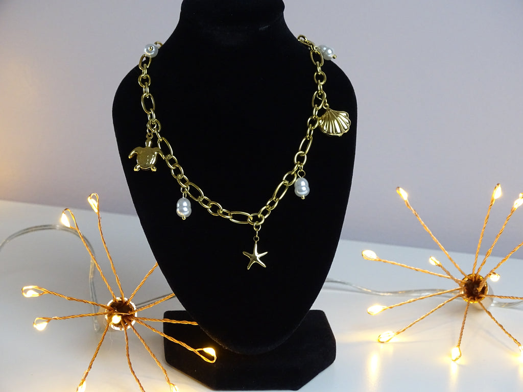 ✨ Collier charms marins – Évasion dorée ✨