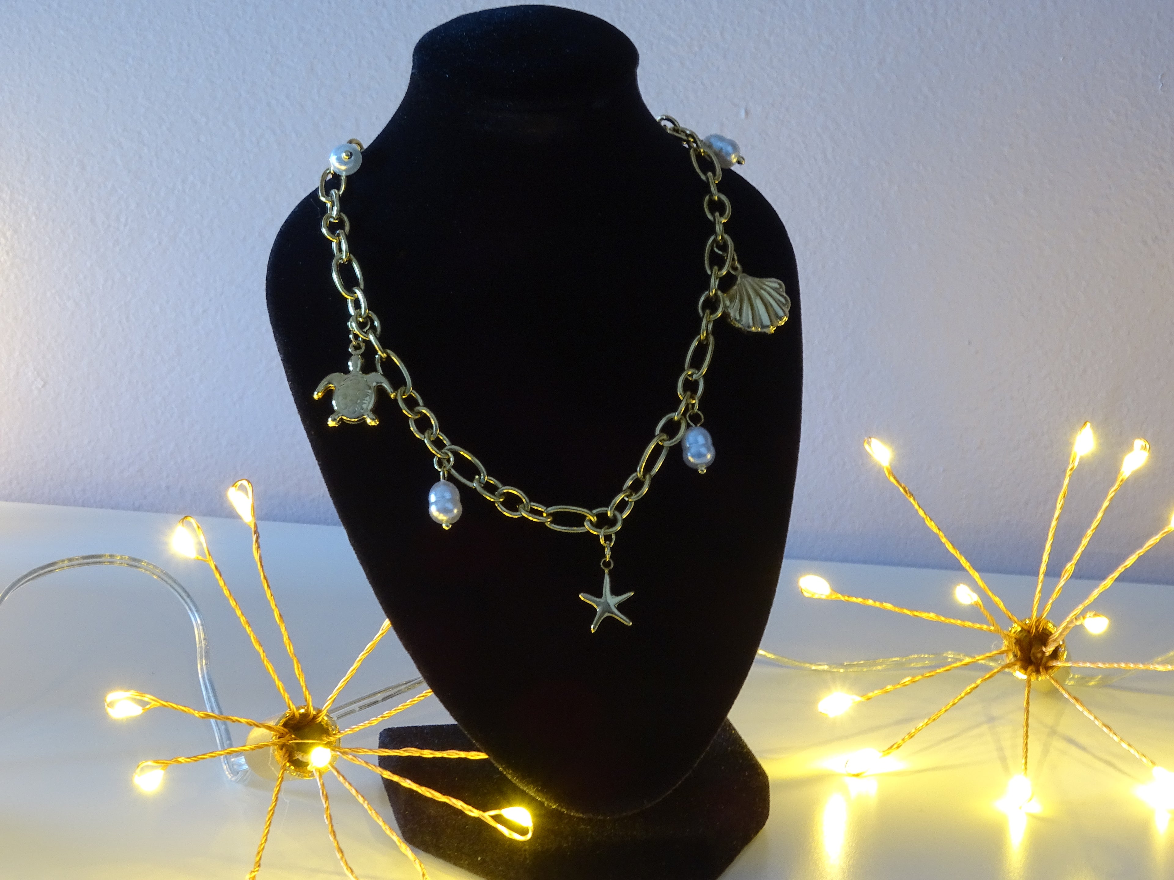 ✨ Collier charms marins – Évasion dorée ✨