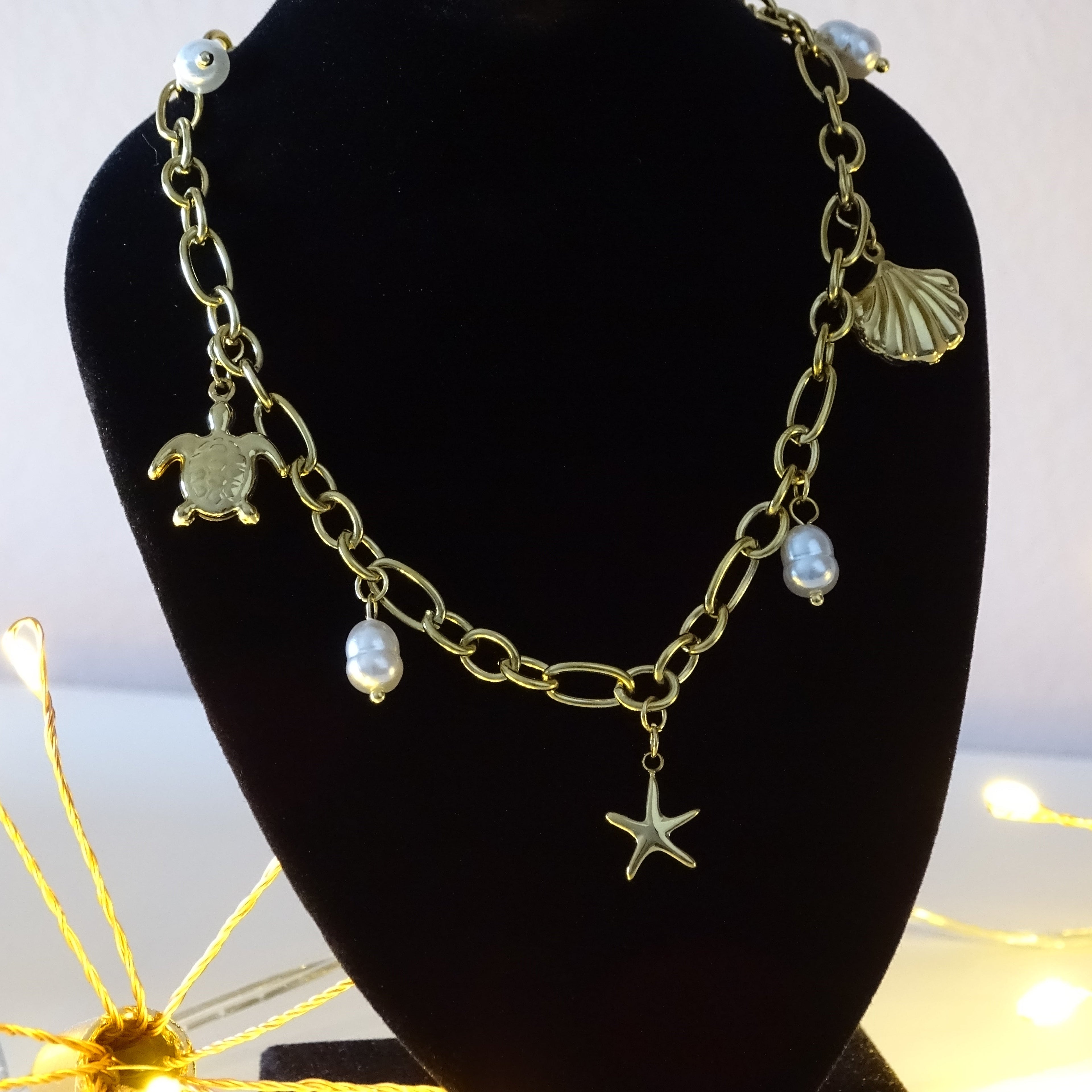 ✨ Collier charms marins – Évasion dorée ✨