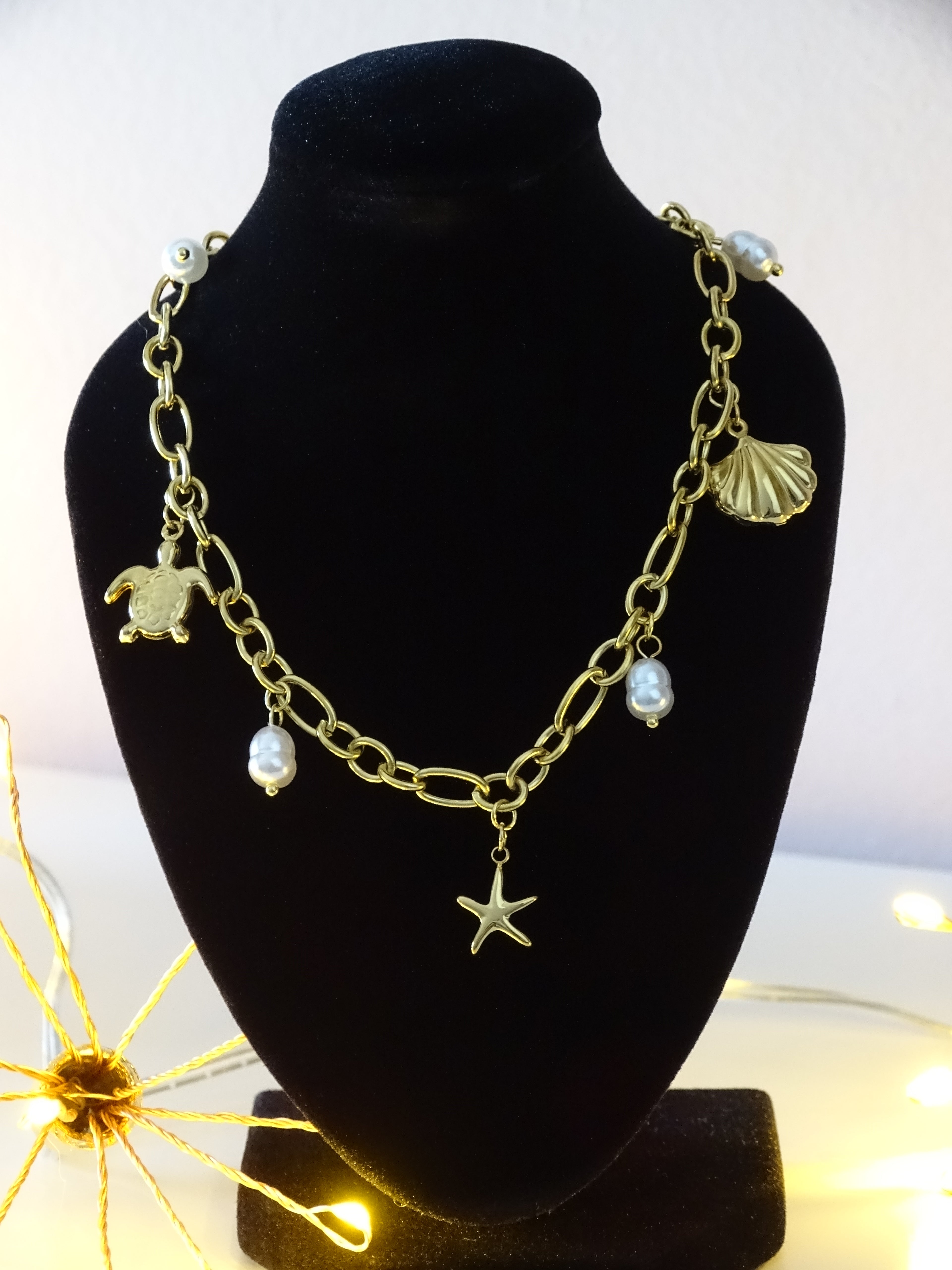 ✨ Collier charms marins – Évasion dorée ✨