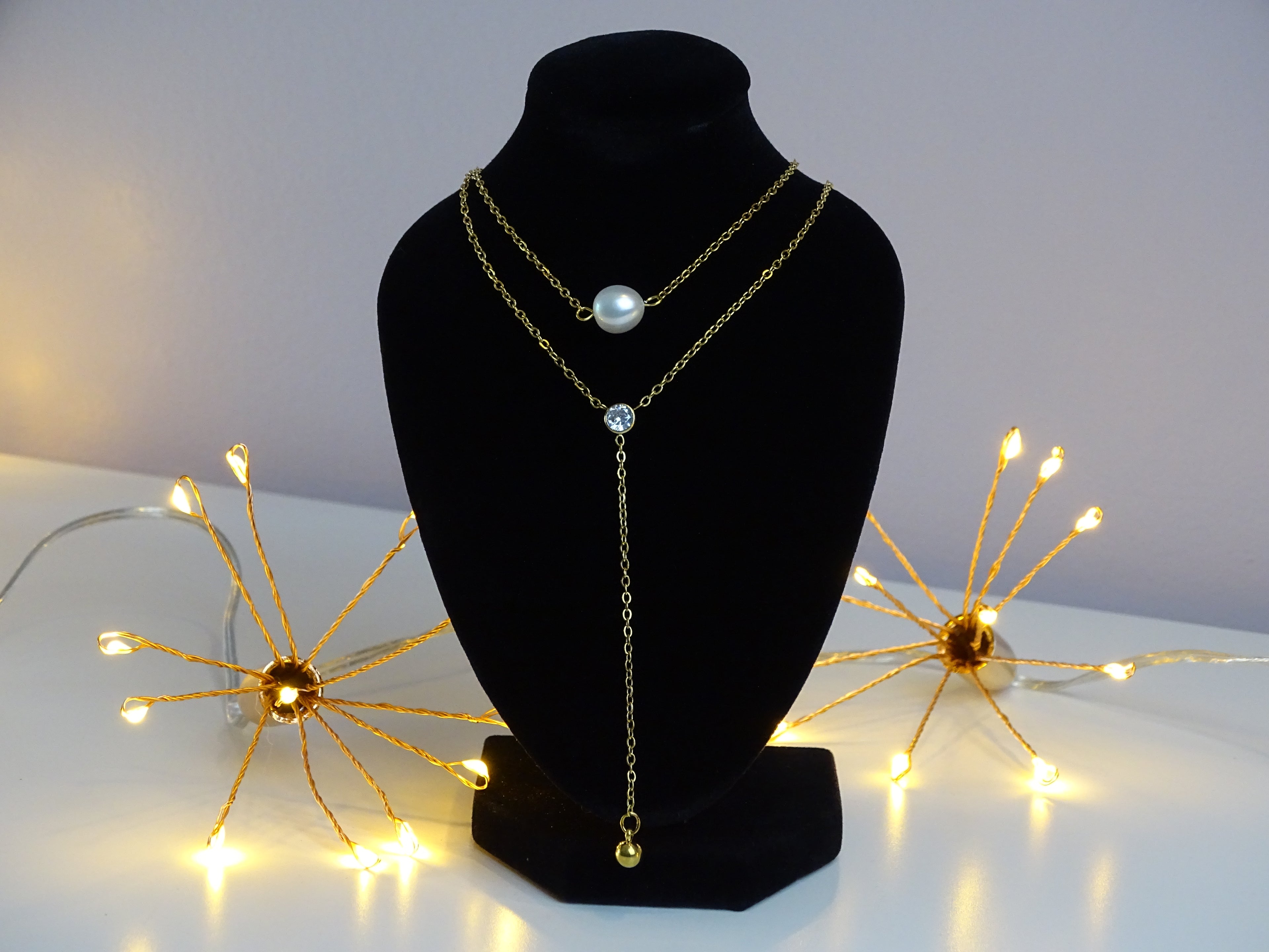 ✨ Collier double rang & pendentif perlé – Élégance minimaliste ✨