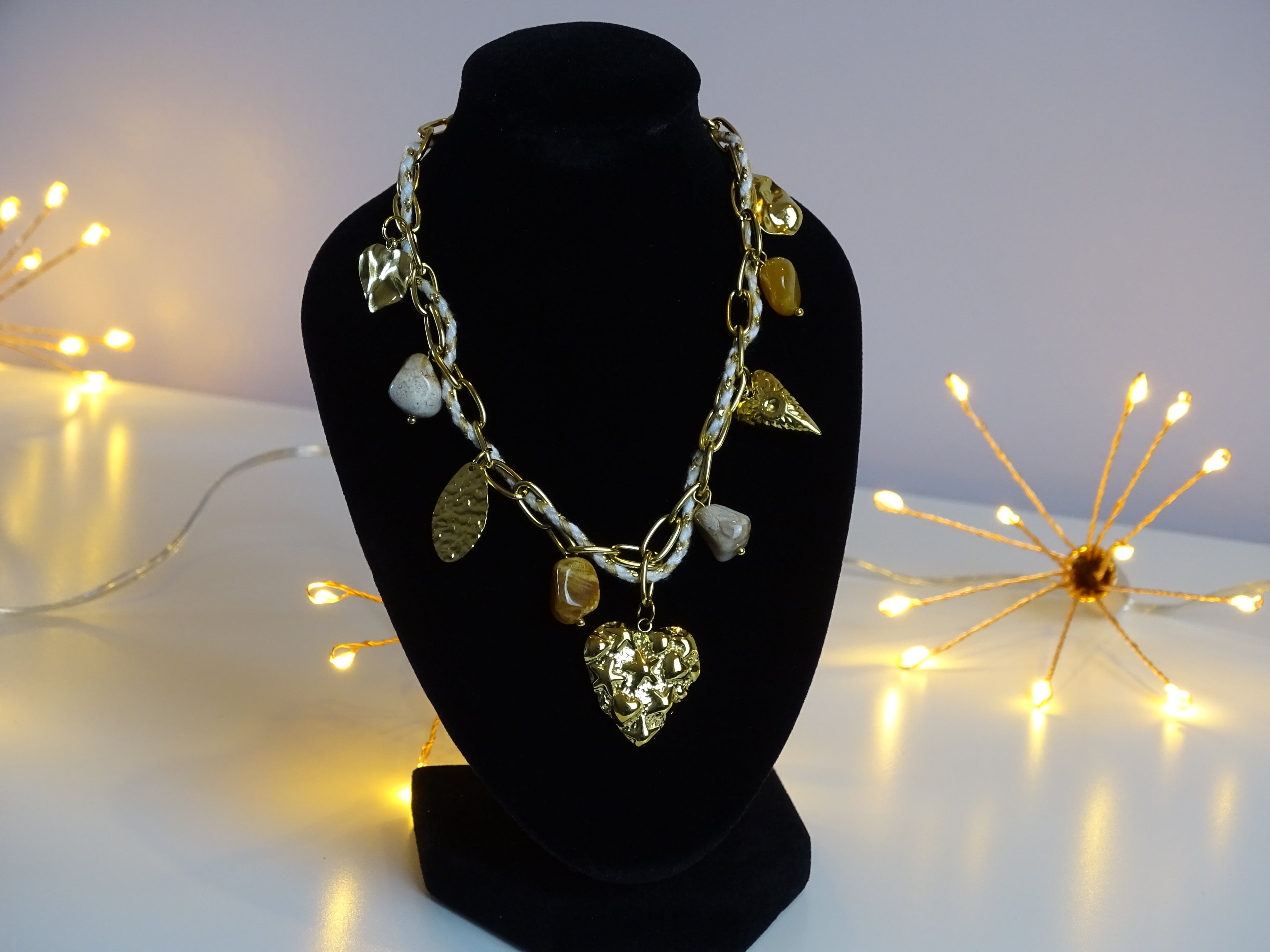 ✨ Collier multi-breloques en acier inoxydable – Esprit solaire & bohème ✨