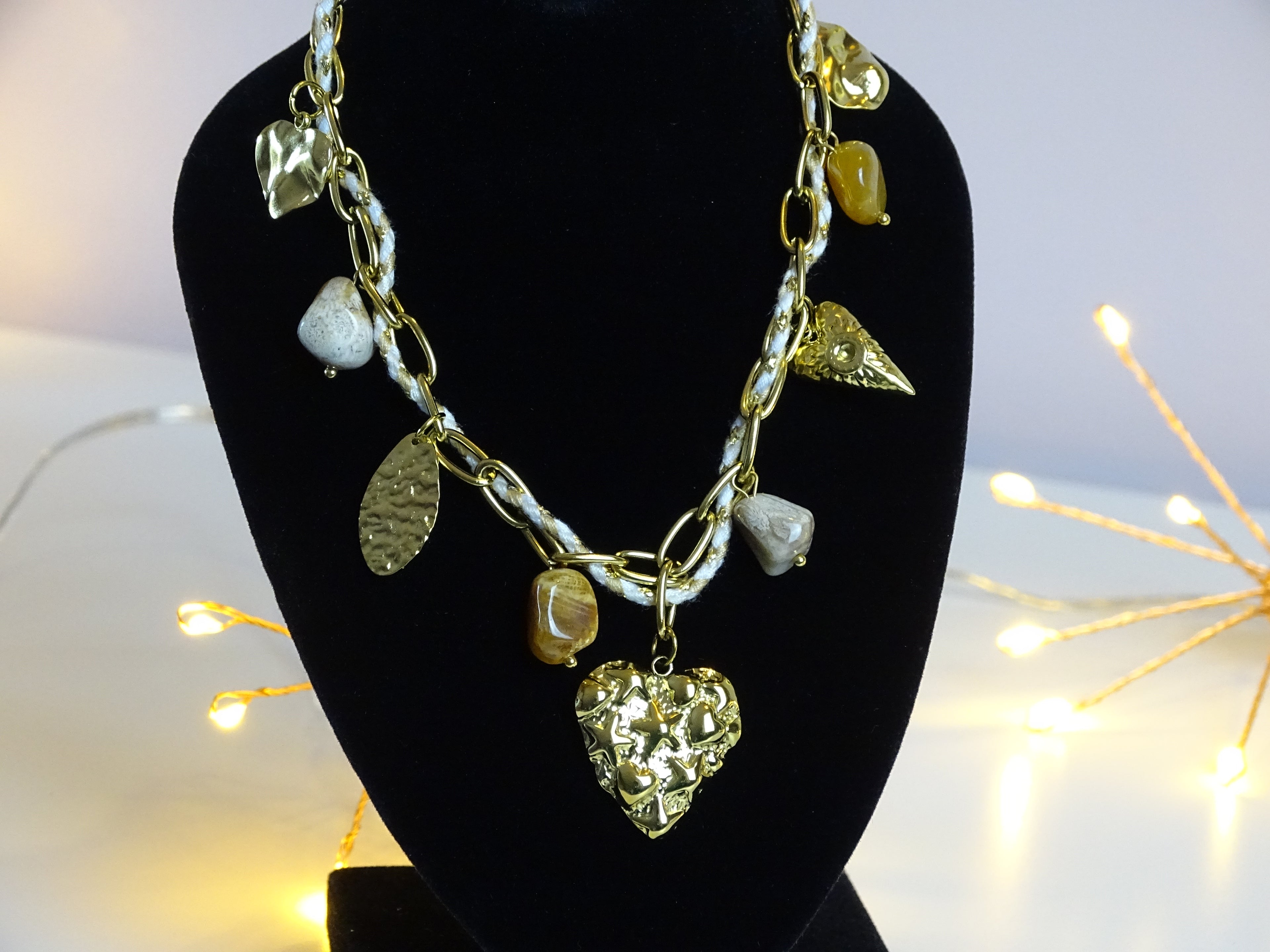 ✨ Collier multi-breloques en acier inoxydable – Esprit solaire & bohème ✨