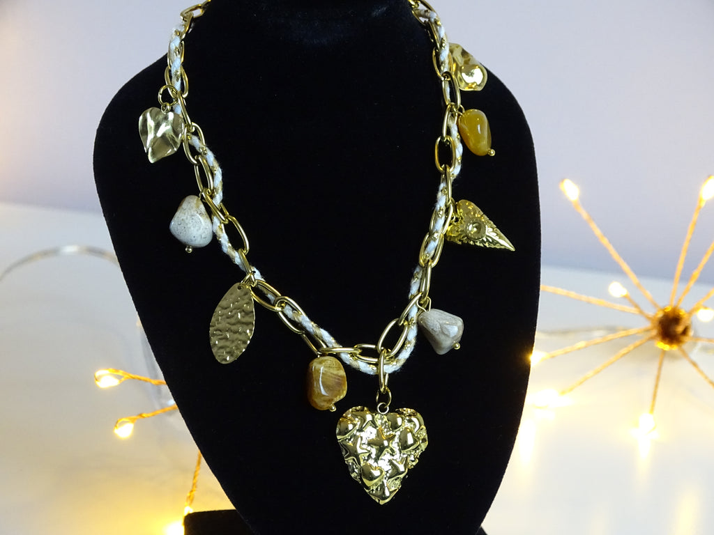 ✨ Collier multi-breloques en acier inoxydable – Esprit solaire & bohème ✨