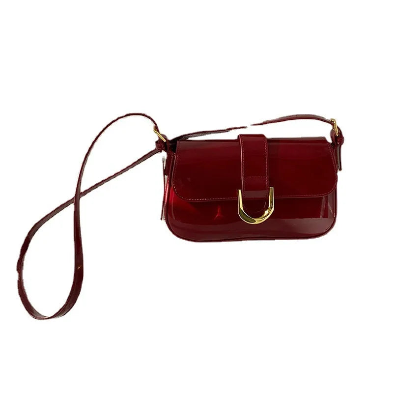 ✨ Sac d’épaule élégant en simili cuir – Rouge cerise intense ✨