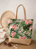 ✨Sac de plage en toile imprimé tropical – Grand format & style estival • Calyra✨