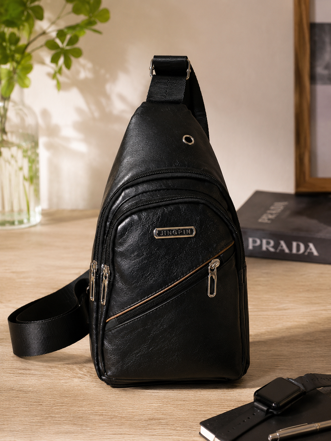 ✨Sacoche homme noire en simili cuir – Élégance urbaine & pratique  • Noxton✨