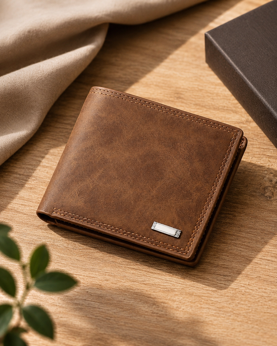 Portefeuille homme compact en similicuir élégant • Héritage