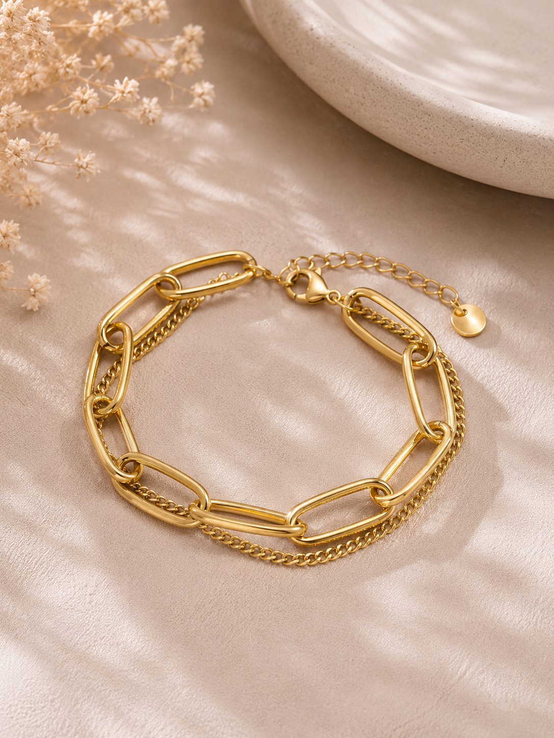 ✨ Bracelet maillons & chaîne – Caractère et élégance moderne ✨