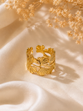 ✨ Bague feuilles dorées – Charme naturel & raffiné ✨