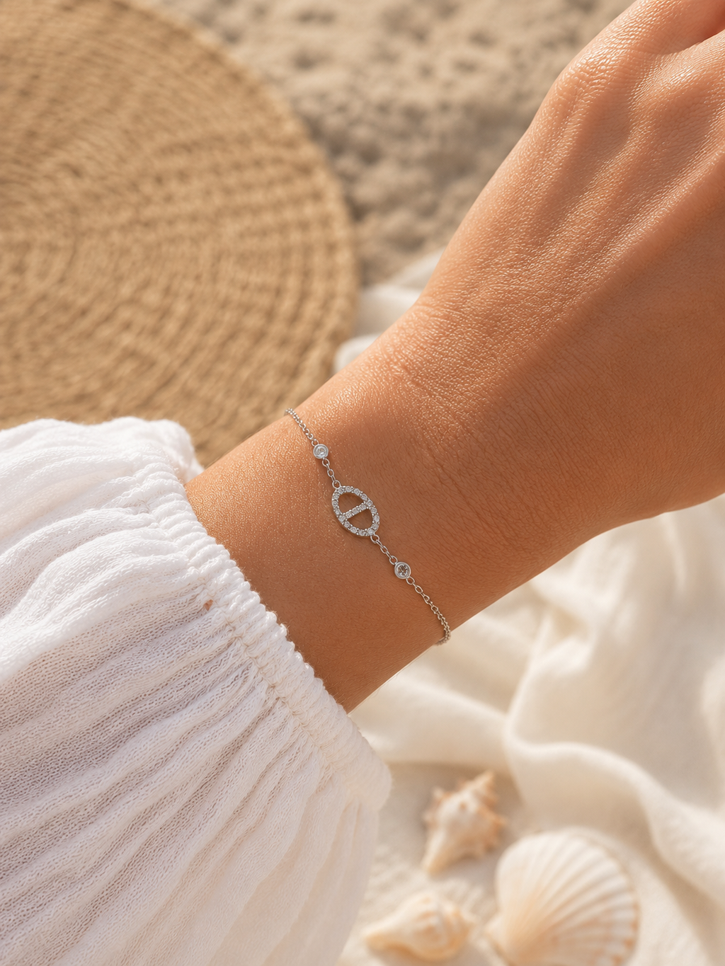 Bracelet Riviera - Acier inoxydable et zircons scintillants argenté