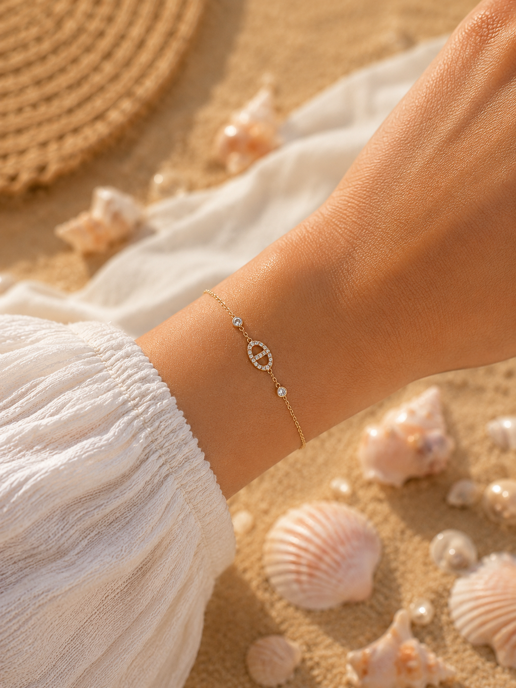 Bracelet Riviera - Acier inoxydable et zircons scintillants doré
