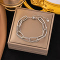 ✨ Bracelet maillons & chaîne – Élégance moderne argentée ✨