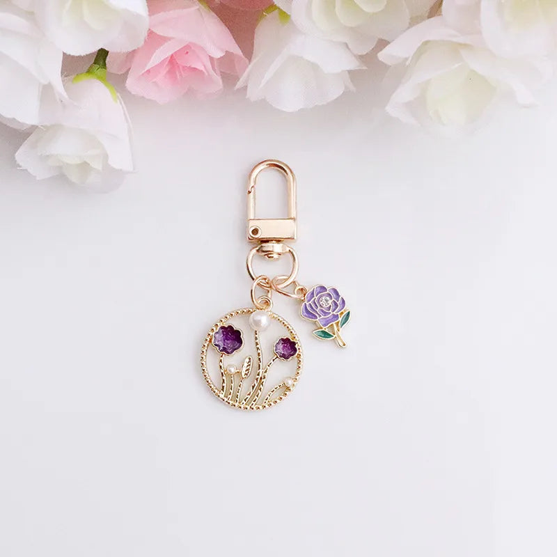 ✨Porte-clés fleuri aux notes poétiques - Charme délicat et raffiné • Rosélya✨