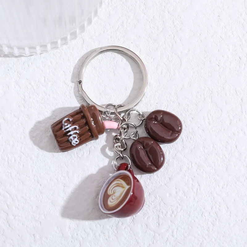 ✨ Porte-clés tasse de café & grains – Esprit gourmand et cosy • Moka ✨