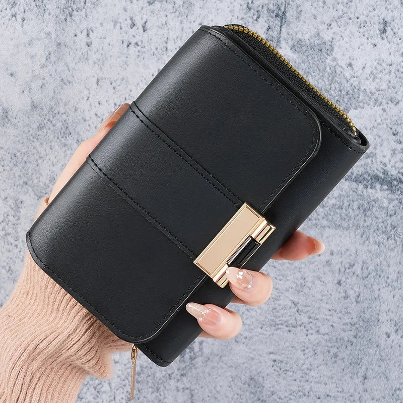 ✨Portefeuille femme noir en simili cuir – Élégant & multifonction • Nélya✨