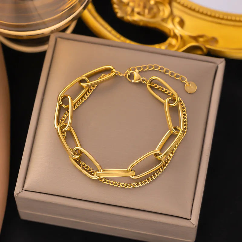 ✨ Bracelet maillons & chaîne – Caractère et élégance moderne ✨